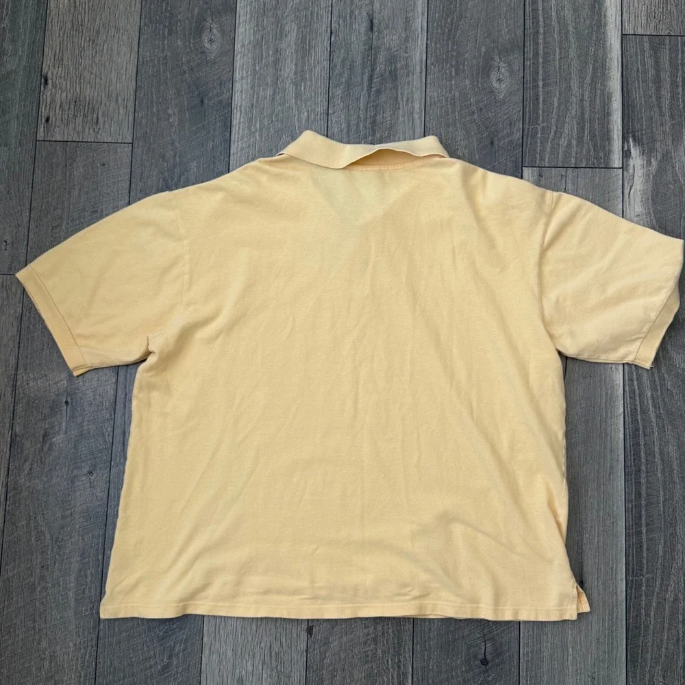 Lacoste Mens Linen Cotton Polo Shirt Size 8 XXL Pastel Yellow Short Sleeve Logo